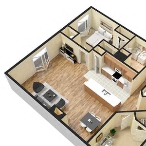 Luxury one bedroom apartment with den